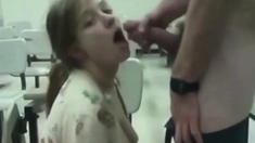 She Sucks His Cock In The Classroom