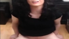 Hands free crossdresser cum