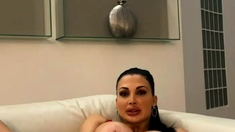 Chubby Brunette Big Boobs Dildo Masturbation