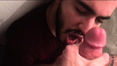 Gay men risky anal fucking and a massive facial cumshot