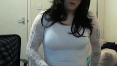 Crossdresser Lydia Lust cumshot