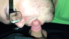 Chubby Guy Gives Blowjob In An Adult Theater