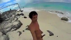 Big-Cock Men Jerk Off at a Cuba Beach