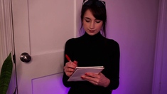 Cute curly brunette solo webcam masturbation