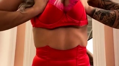 Perfect blond making solo masturbation
