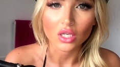 Cute blonde with big boobs solo