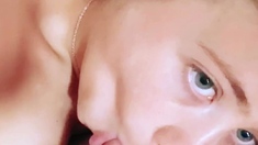 European amateur slut sucks on a big black cock
