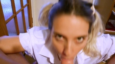 Amateur Blond Give Nice POV Blowjob