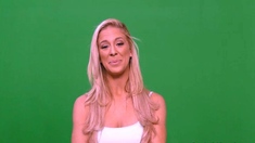 Blonde milf spreading her legs for masturbating