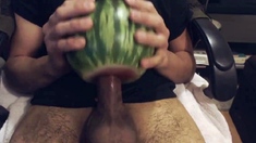 Asian Man Fucks a Watermelon