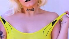 Blonde Teen Babe Drinking Wine And Stripping Chat On Webcam