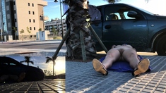 Amateur hottie fucked outdoor in public