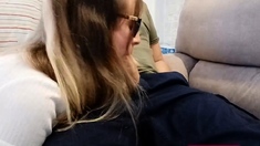 Blonde Babe's Clothes Ruined by Extreme Bukkake Before Work