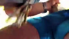 Bearded Daddy Sucks Outdoors