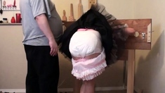 Raelyn: Maid Uniform, Spanked in Pillory