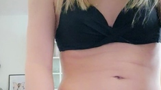 Big Tits Tranny Jerking Her Big Hard Cock