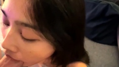 Amateur Asian does doggystyle with boyfriend