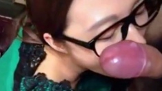 Nerdy Asian Amateur Swallows First Load