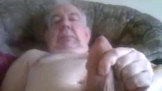 Grandpa Strokes His Big Cock On Cam