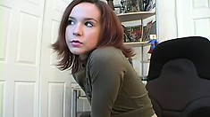 Skinny Brunette Teen Teases With Her Tight Little Ass On A Webcam