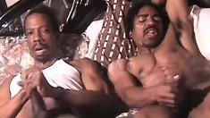 Muscular Black Men Cover Themselves With Cum After Intense Orgasms