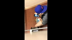Str8 Spy Nerd In Public Toilet