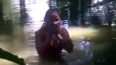 bangla girl rina bathing in pond